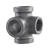 Pipe Decor 3/8 in. FIP 3/8 in. Dia. FIP Black Malleable Iron Outlet Tee No