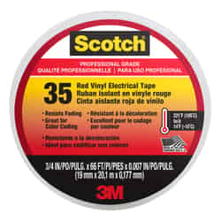 Scotch 3/4 in. W x 66 ft. L Red Vinyl Electrical Tape