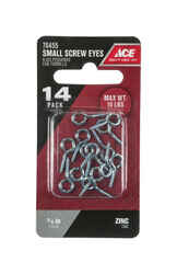 Ace 1/16 in. Dia. x 5/8 in. L Zinc-Plated Steel Screw Eye 10 lb. 14 pk