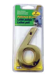 Hy-Ko 4 in. Brass 6 Number Nail-On Bronze