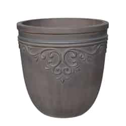 Southern Patio GRC 14-1/2 in. H x 14 in. W Brown Cement Round Midrise Planter