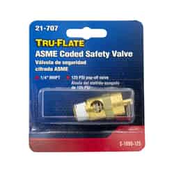 Tru-Flate Brass Safety Valve 1/4 in. Male 1 1 pc