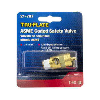 Tru-Flate Brass Safety Valve 1/4 in. Male 1 1 pc