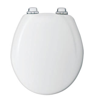 Mayfair Slow Close Round White Molded Wood Toilet Seat