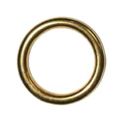 Baron Jumbo Polished Brass Solid Brass 2 in. L Silver 1 pk Ring