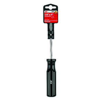 Ace 4 in. 1/4 Screwdriver Steel Slotted 1 Black