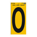 Hy-Ko Reflective 5 in. 0 Black Self-Adhesive Number Vinyl