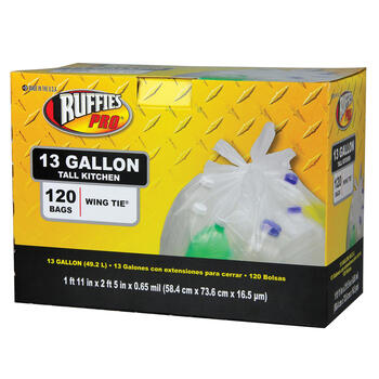 Ruffies Pro 13 gal. Trash Bags Twist Ties 120 pk