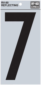 Hy-Ko 6 in. Reflective Black Number Self-Adhesive 7 Vinyl