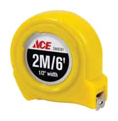 Ace 6 ft. L x 0.5 in. W High Visibility Metric Tape Measure Yellow 1 pk