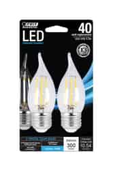 Feit Electric Performance CA10 E26 (Medium) LED Bulb Daylight 40 Watt Equivalence 2 pk