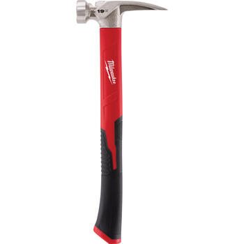 Milwaukee 19 oz. Nailing Hammer Steel Head Rubber Grip 15-1/4 in. L