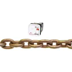 Campbell Chain 1/4 in. Oval Link Carbon Steel Transport Chain Gold 1/4 in. Dia. x 65 ft. L