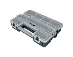 Ace 8-7/8 in. L x 12-7/16 in. W x 7-13/16 in. H Interlocking Organizer Plastic Gray