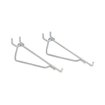 Crawford Zinc Plated Steel 8 in. Shelf Bracket Peg Hooks Silver 2