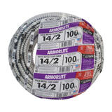 Southwire Armorlite 100 ft. 14/2 Solid Aluminum Armored MC Cable