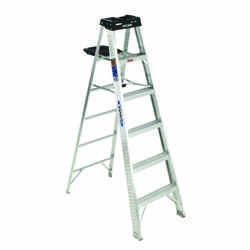 Werner 6 ft. H X 23 in. W Aluminum Step Ladder Type IA 300 lb. cap.