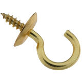 Stanley Large Solid Brass Hook 5 lb. 5/8 in. L 6 pk