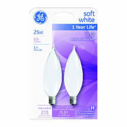 GE Lighting 25 watts CA10 Incandescent Bulb 215 lumens Soft White 4 pk Decorative