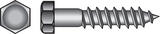 HILLMAN 3 in. L x 1/4 in. Hex Stainless Steel Lag Screw 25 pk