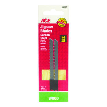 Ace 3-1/8 in. Carbon Steel U-Shank Jig Saw Blade 10 TPI 2 pk