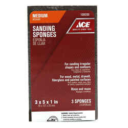 Ace 5 in. L X 3 in. W X 1 in. T 80 Grit Medium Extra Large Sanding Sponge