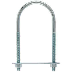 Hampton 3/8 in. x 2-1/2 in. W x 5-1/4 in. L Coarse Zinc-Plated Steel U-Bolt