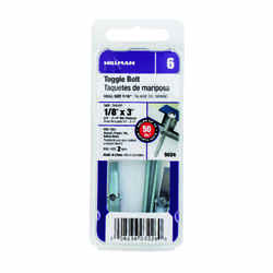 HILLMAN Fas-N- Tite 1/8 in. Dia. x 3 L Round Toggle Bolt 2 pk Steel