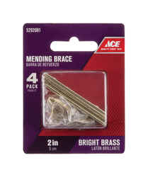 Ace 2 in. H x 1.091 in. L x 0.5 in. W Brass Mending Brace Bright