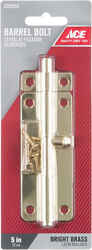 Ace Barrel Bolt 5 in. Bright Brass For Doors, Chests and Cabinets