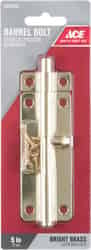 Ace Barrel Bolt 5 in. Bright Brass For Doors, Chests and Cabinets