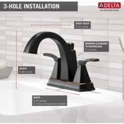 Delta Flynn Two Handle Lavatory Faucet 4 in. Oil Rubbed Bronze