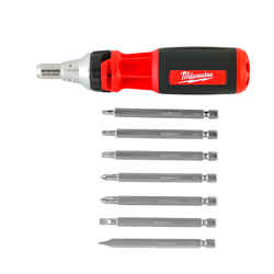 Milwaukee 8 pc. Assorted 1PH/ 2PH/ 1SQ/ 2SQ/ 3SQ/ 1/4in. SL/ 3/16in SL 6 in. Chrome-Plated Steel