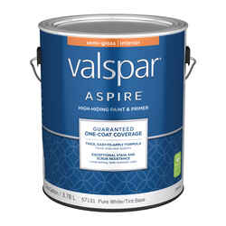 Valspar Aspire Semi-Gloss Tintable Pure White Tint Base Paint and Primer Interior 1 gal