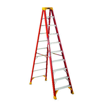 Werner 10 ft. H X 30.38 in. W Fiberglass Step Ladder Type IA 300 lb. cap.