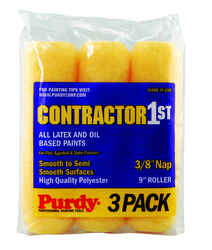 Purdy Contractor 1st Polyester 9 in. W X 3/8 in. S Paint Roller Cover 3 pk
