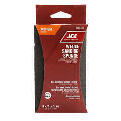Ace 5 in. L X 3 in. W X 1 in. T 80 Grit Medium Wedge Sanding Sponge