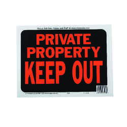 Hy-Ko Hy-Glo English Black Informational Sign 8.5 in. H x 12 in. W