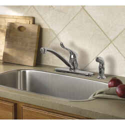 Moen Adler Adler One Handle Chrome Kitchen Faucet Side Sprayer Included