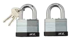 Ace 2 in. W x 1-1/16 in. L x 1-1/2 in. H Steel Double Locking Padlock 2 pk Keyed Alike