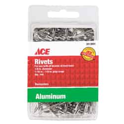 Ace 1/8 1/8 L Rivets Aluminum 100 pk Silver
