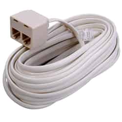 Ace 25 ft. L Plug/Twin Jack Extension Line Cord Ivory