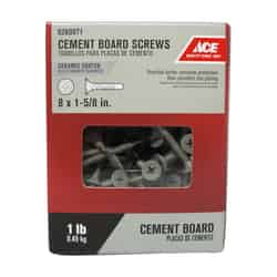 Ace No. 8 x 1-5/8 in. L Phillips Wafer Head Ceramic Steel Cement Board Screws 131 pk 1 lb.