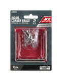 Ace 2-1/2 in. H x 3.75 in. W x 2-1/2 in. D Stainless Steel Corner Brace Inside L