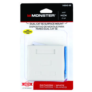 Monster Cable Surface Mount Housing CAT 5E Just Hook It Up