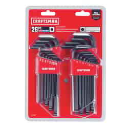 Craftsman 1/4 Metric and SAE Long and Short Arm Ball End Hex Key Set 26 13 in.