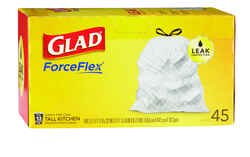 Glad 13 gal. Kitchen Trash Bags Drawstring 45 pk