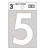 Hy-Ko 3 in. White Vinyl Self-Adhesive Number 5 1 pc.