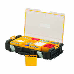 DeWalt ToughSystem 21 in. 4 in. H x 13 in. W Black/Yellow Organizer with Clear Lid Black Plasti