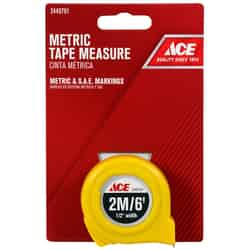 Ace 6 ft. L x 0.5 in. W High Visibility Metric Tape Measure Yellow 1 pk